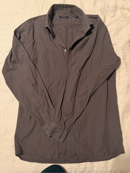 Burberry Other - Vintage Burberry London Dress Shirt Brown Long Sleeve Made in UK 100% Cotton